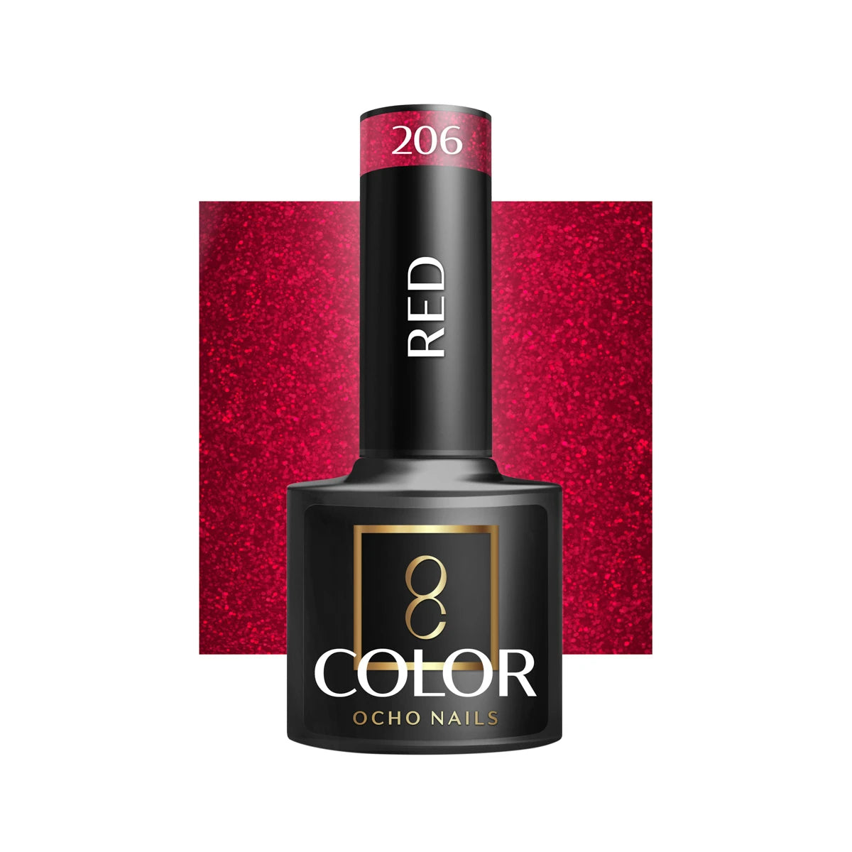 OCHO NAILS hibridinis nagų lakas Red 206, 5 g