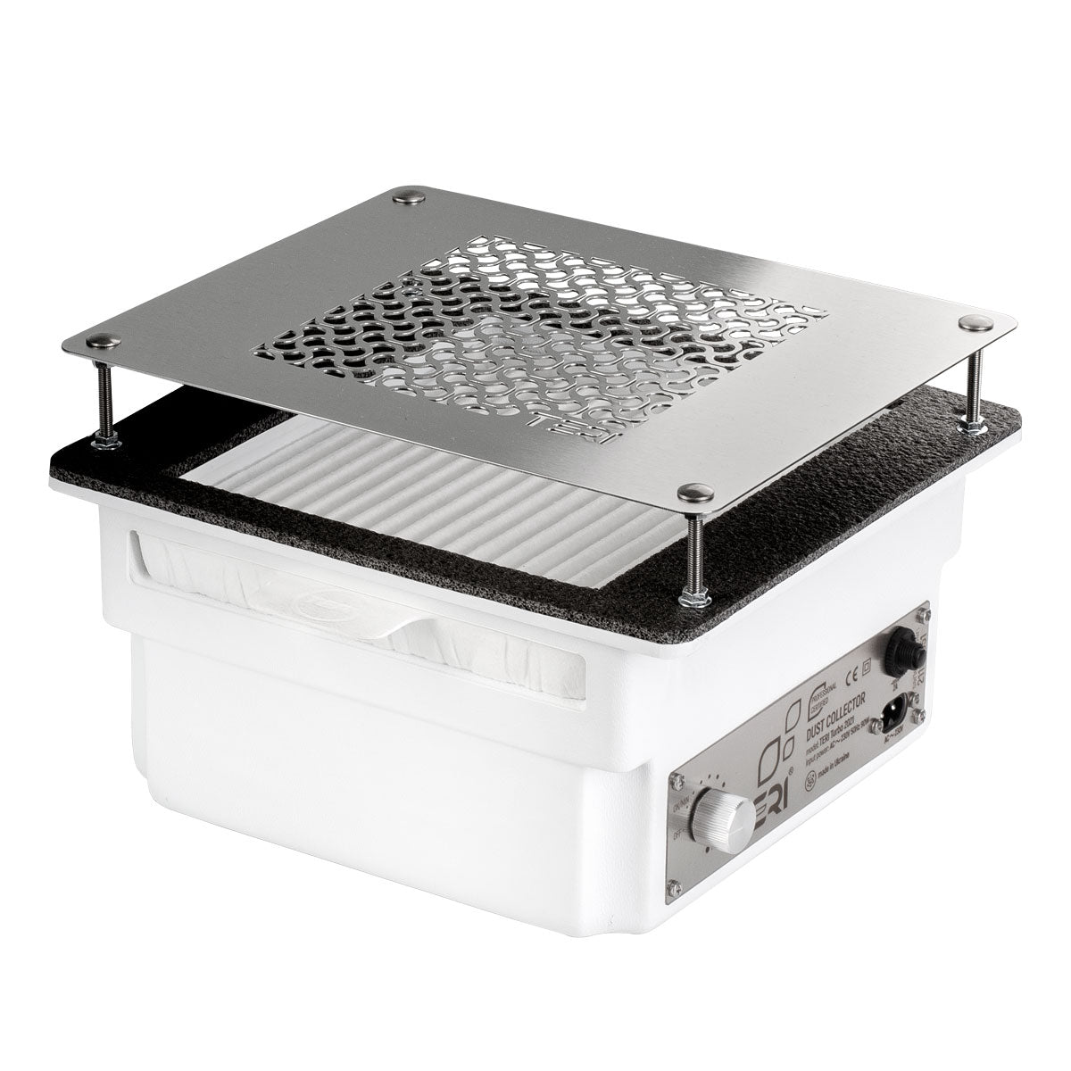 Teri Turbo white (silver mesh)-built-in nail dust collector