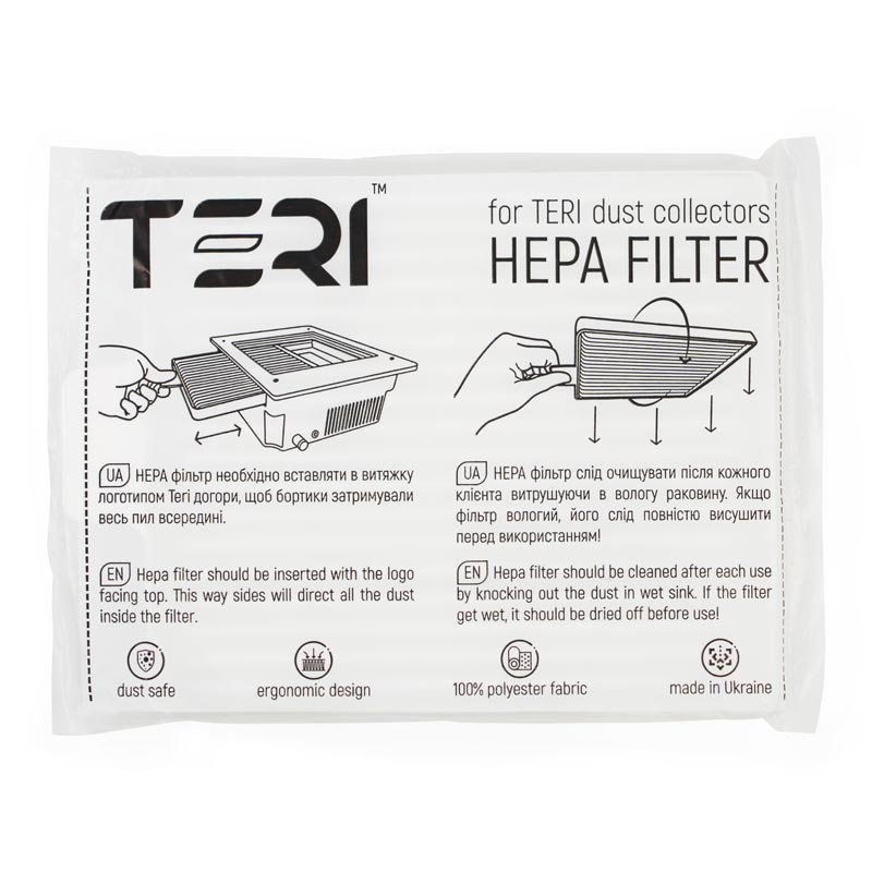HEPA filtrs iebūvētajam nagu putekļu sūcējam Teri 600 / Turbo