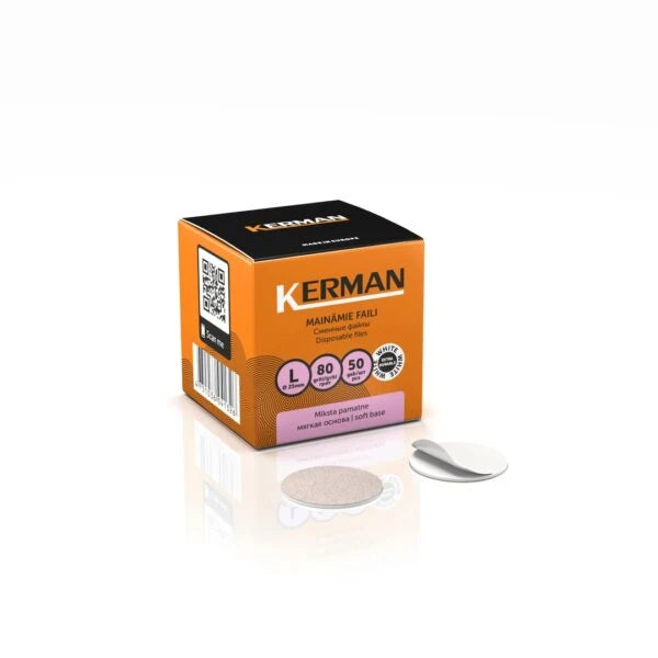 KERMAN refill pads for Pedicure disc L soft 80 gritt (50pcs)