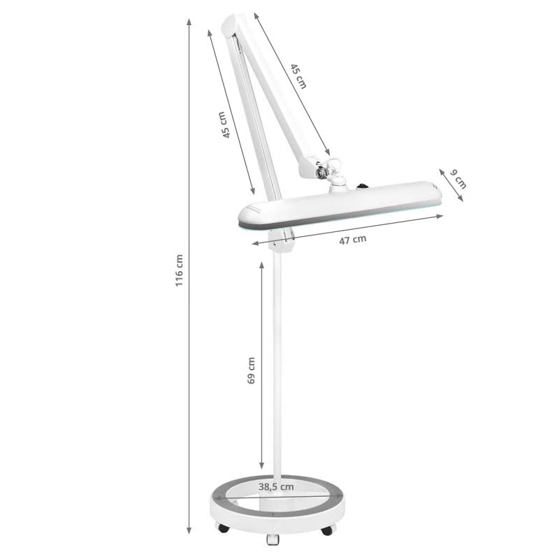 Elegant 801-s LED workshop lamp with a standard white tripod