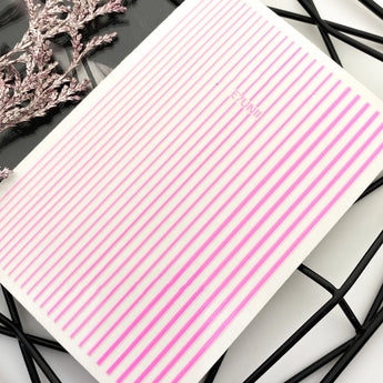 3D sticker stripes NEON PINK (bendable)