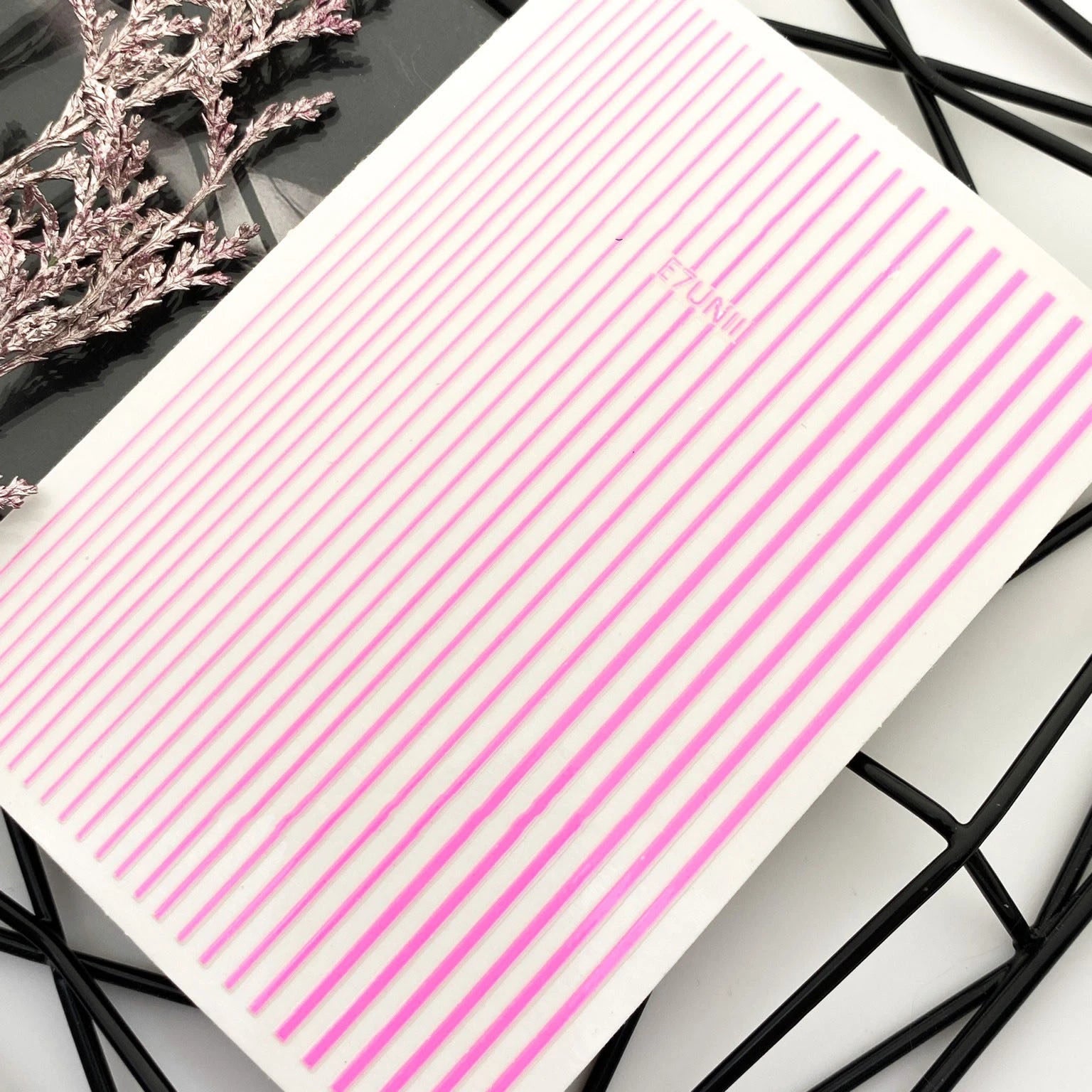 3D sticker stripes NEON PINK (bendable)