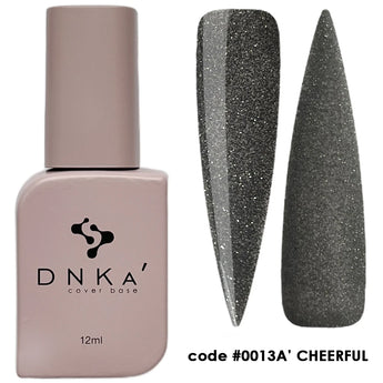 DNKa Cover Base 12 ml #0013A Cheerful, svart glitter