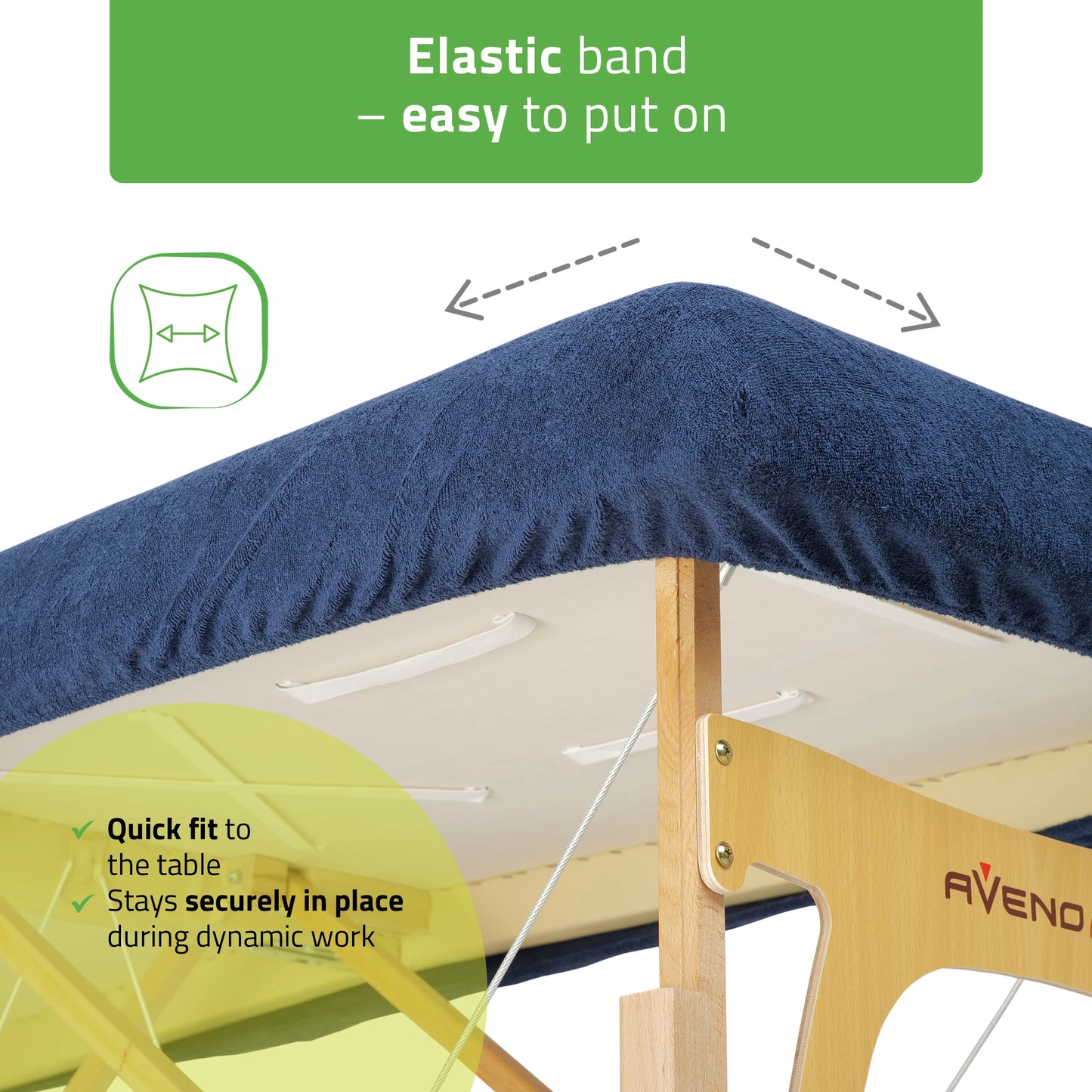 Set – 1-piece terry sheet for folding tables – 60/165 cm, navy blue terry headrest cover