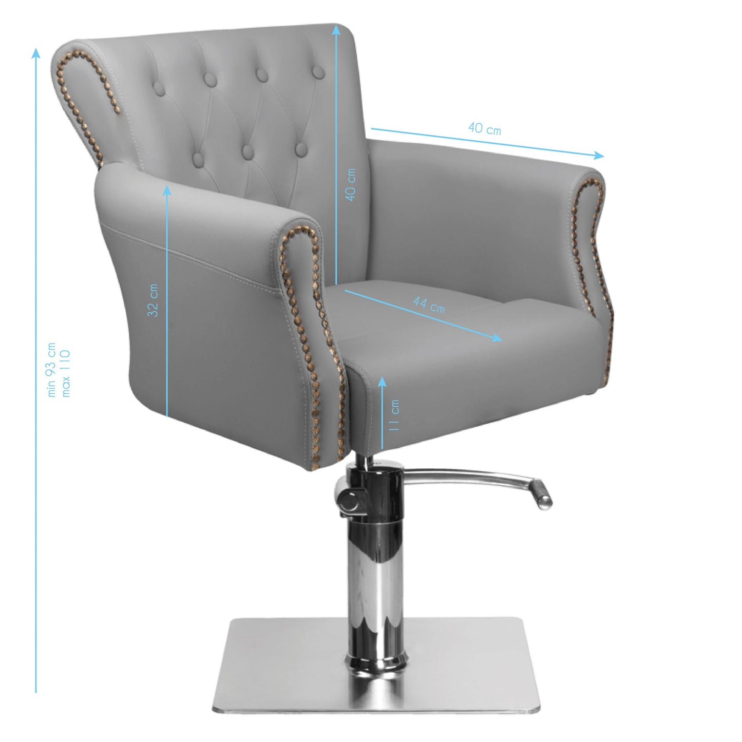 Hair System Frizētavas krēsls BER 8541, pelēks