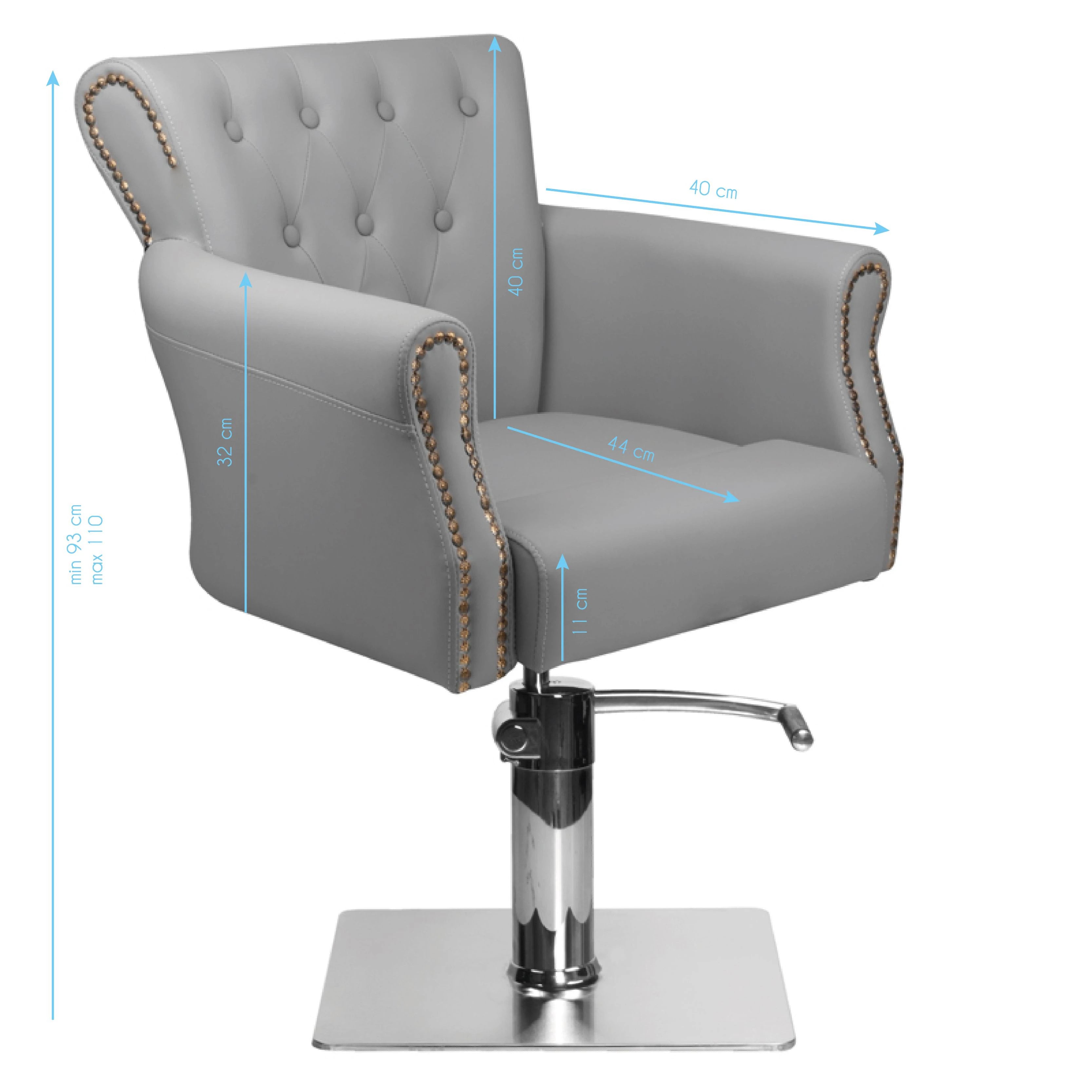Hair System Frizētavas krēsls BER 8541, pelēks