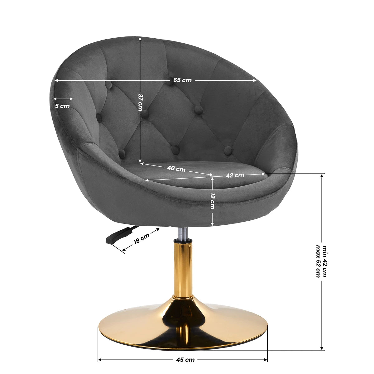4Rico Armchair QS-BL12B gris