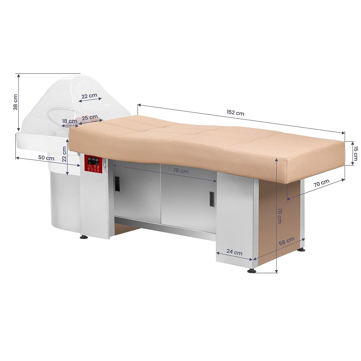 Gabbiano Head Spa 017B hair washing bed beige