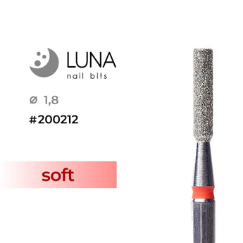 Luna Bits Алмазная насадка (фреза) Цилиндр 1.8-8, красная