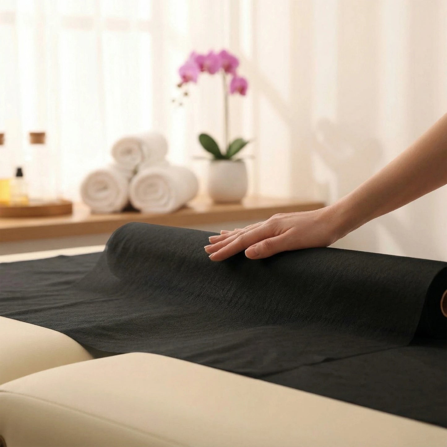 Non-woven medical roll sheet 70 cm x 50 m 18g/m2, black