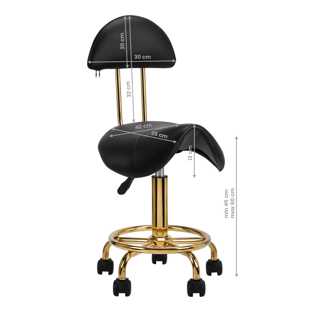 tabouret cosmétique 6001G or noir