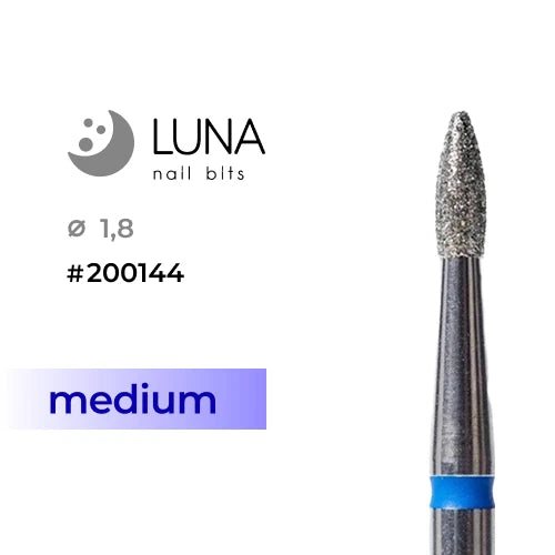 Luna Bits Diamanten freesstift vlam 1,8-5, blauw, medium korrel