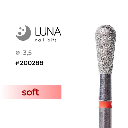 Luna Bits Teemant otsik ümar pööratud koonus, 3,5/8 mm, punane, peenflass