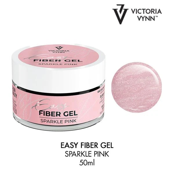 Easy Fiber Gel with glass fibre, Sparkle Pink 50ml