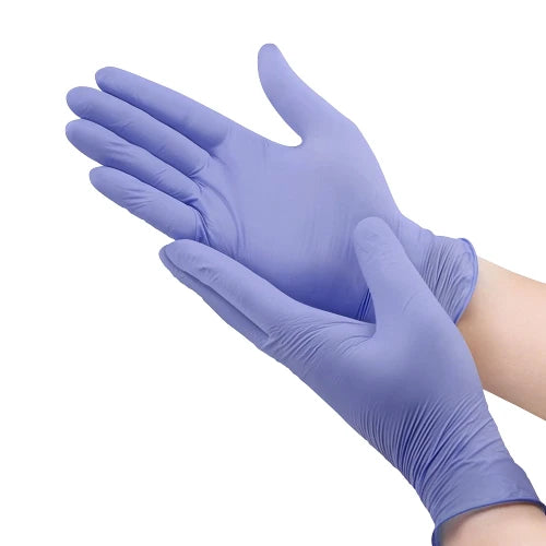 Nitrile gloves, powder-free, size M, purple, 100 pieces, berry®