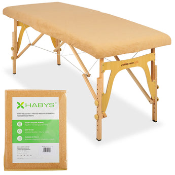 Terrydoek voor opvouwbare massagetafel, 60x165 cm, beige