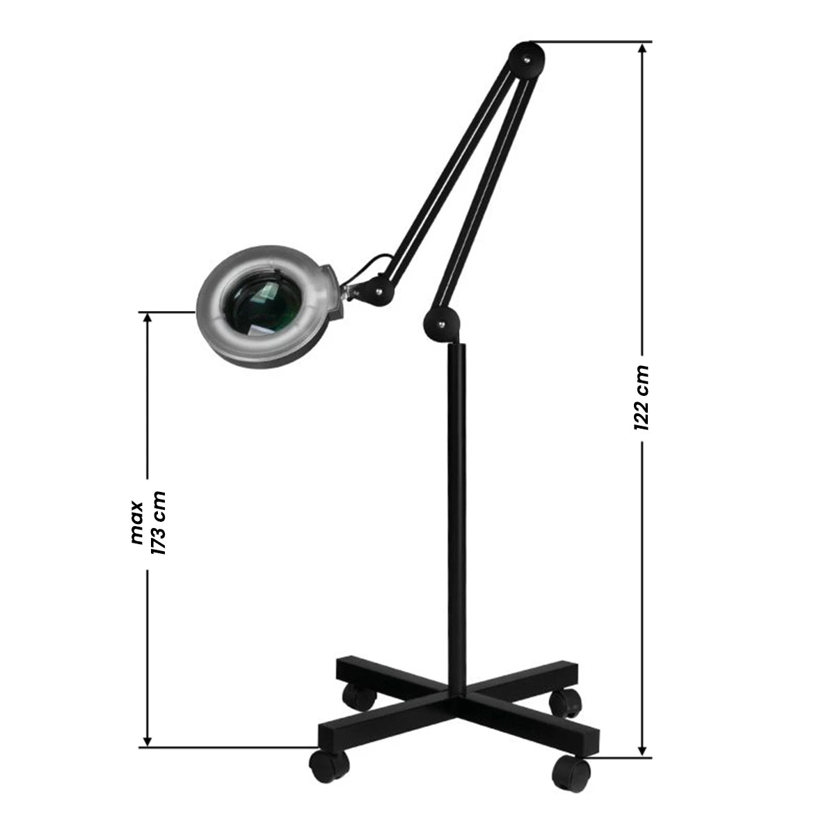 S4 Palielināmā lampa + melns statīvs