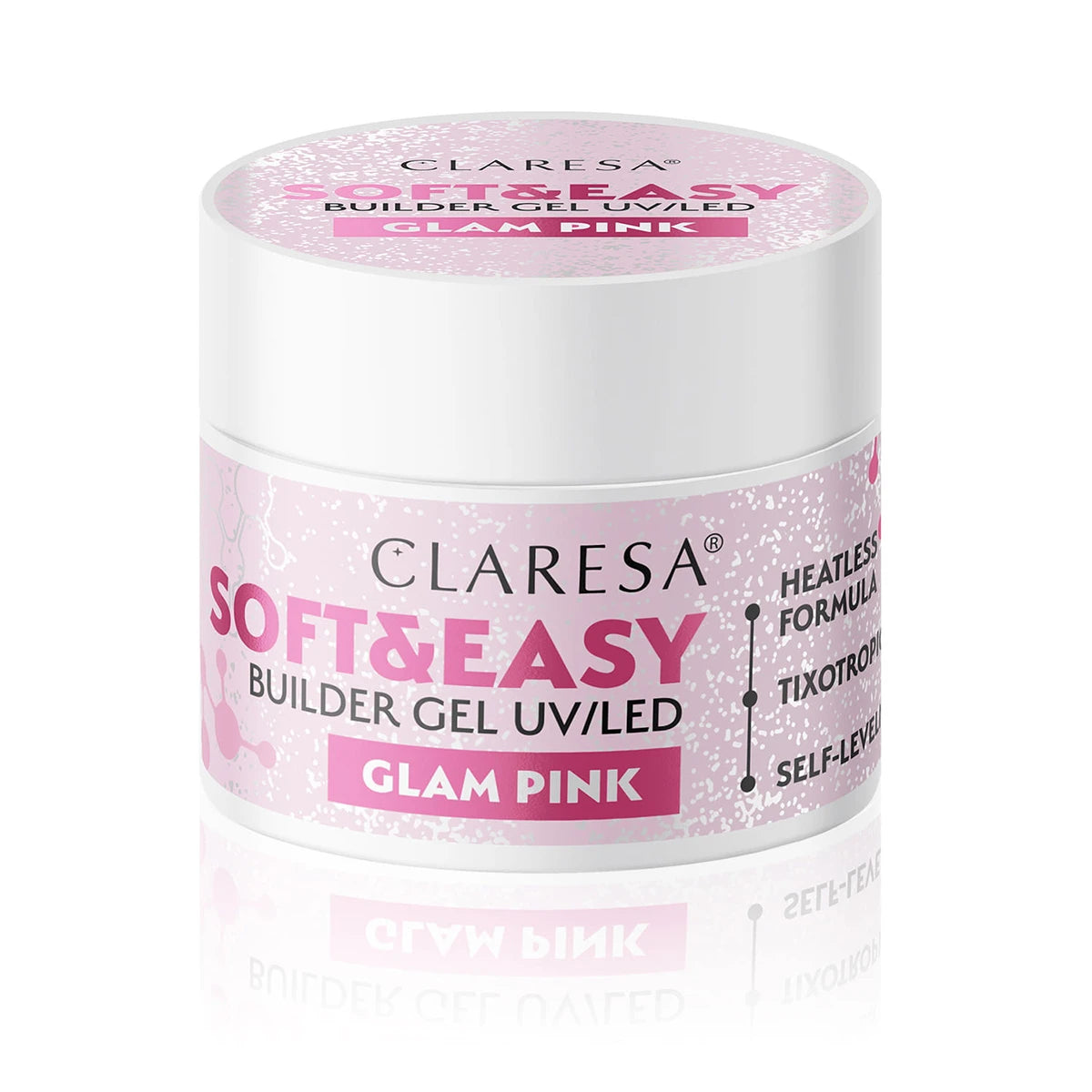 Claresa Single Phase Gel Soft&Easy, blizgus rožinis, 12 g