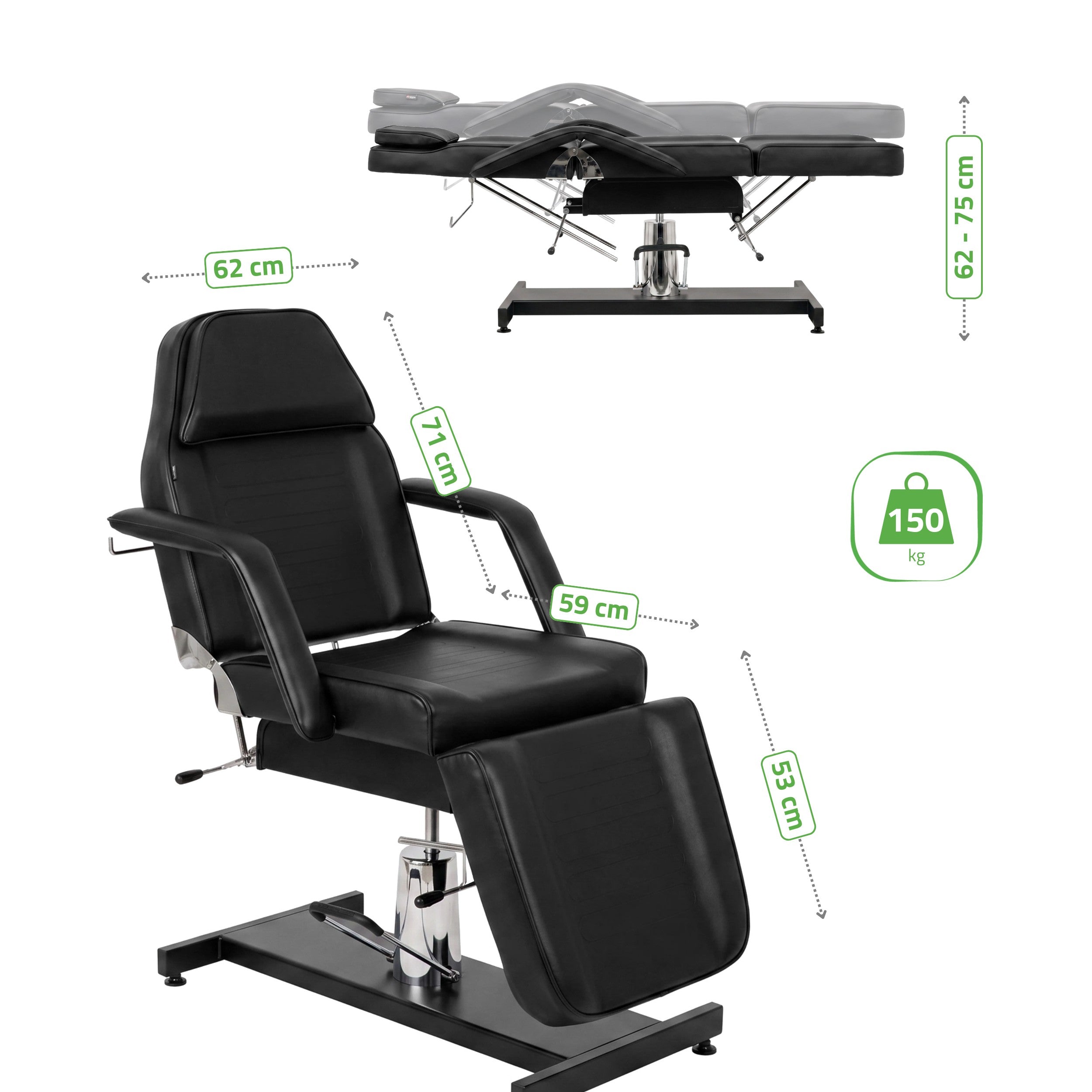 Alora Black Hydraulic Beauty Chair | Habys