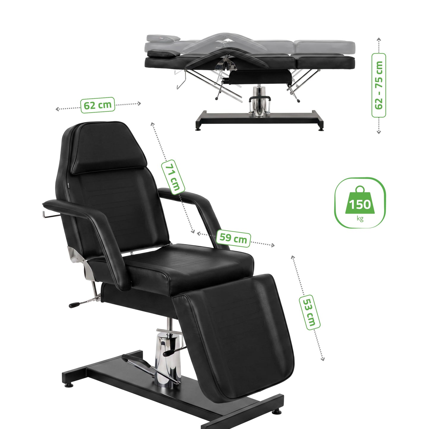 Alora Black Hydraulic Beauty Chair | Habys
