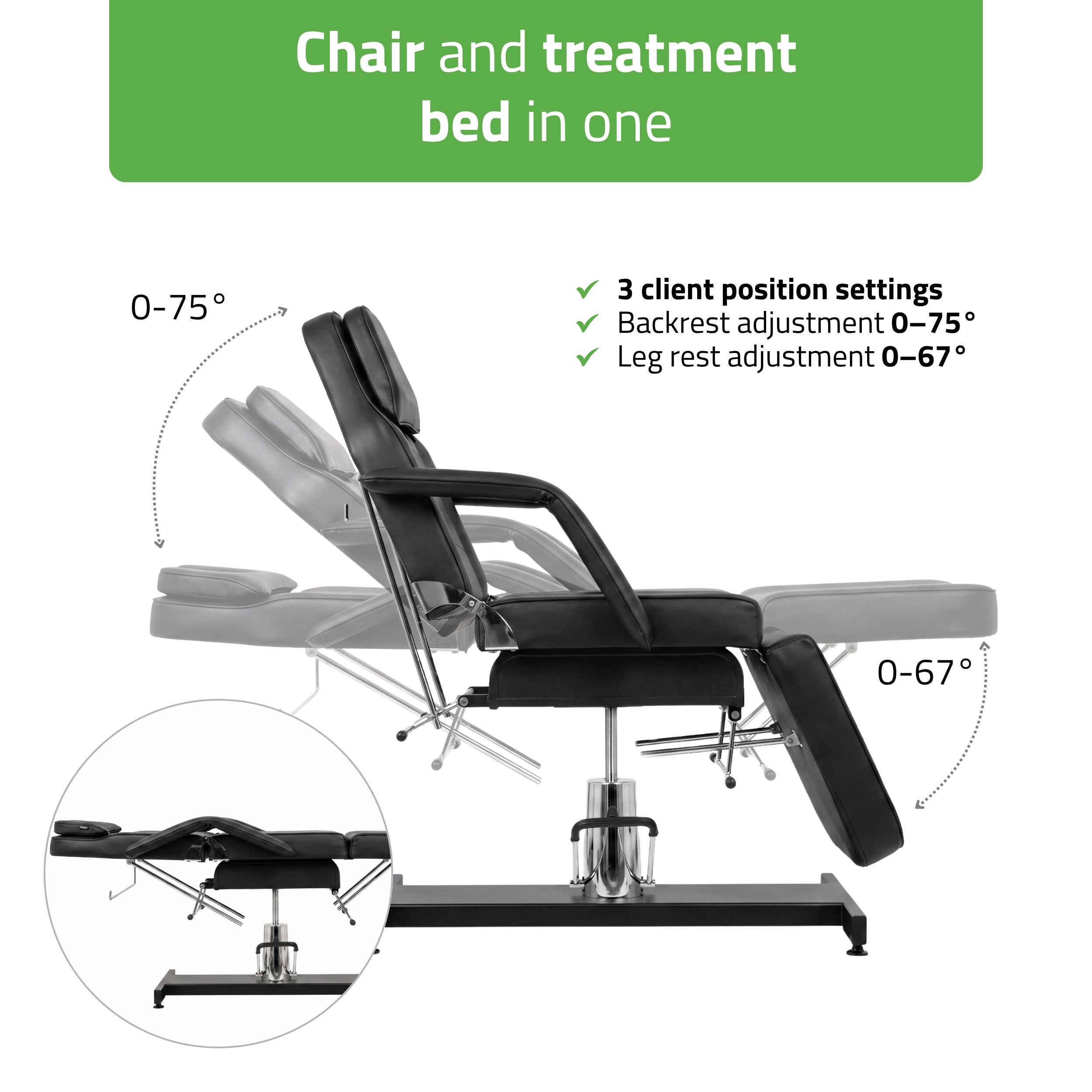 Alora Black Hydraulic Beauty Chair | Habys