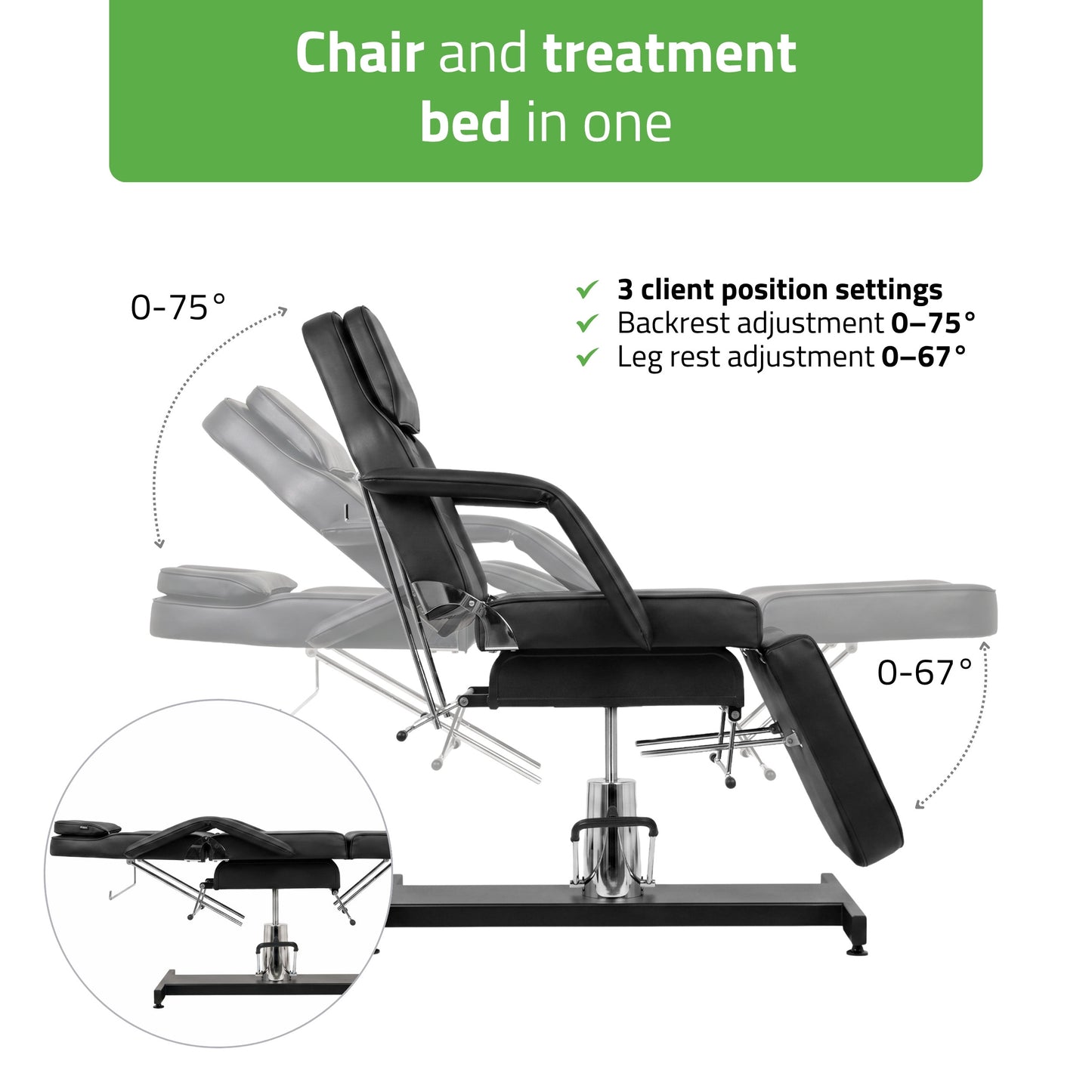 Alora Black Hydraulic Beauty Chair | Habys
