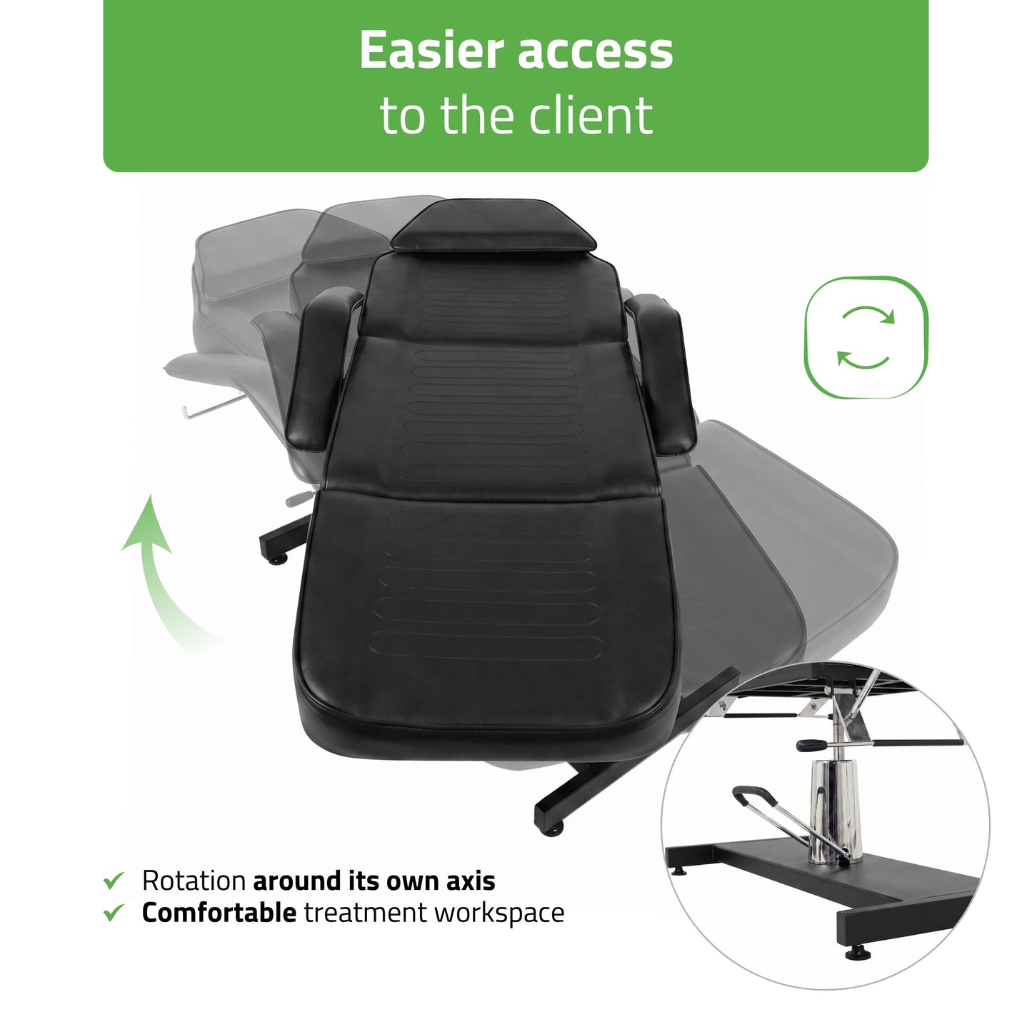 Alora Black Hydraulic Beauty Chair | Habys