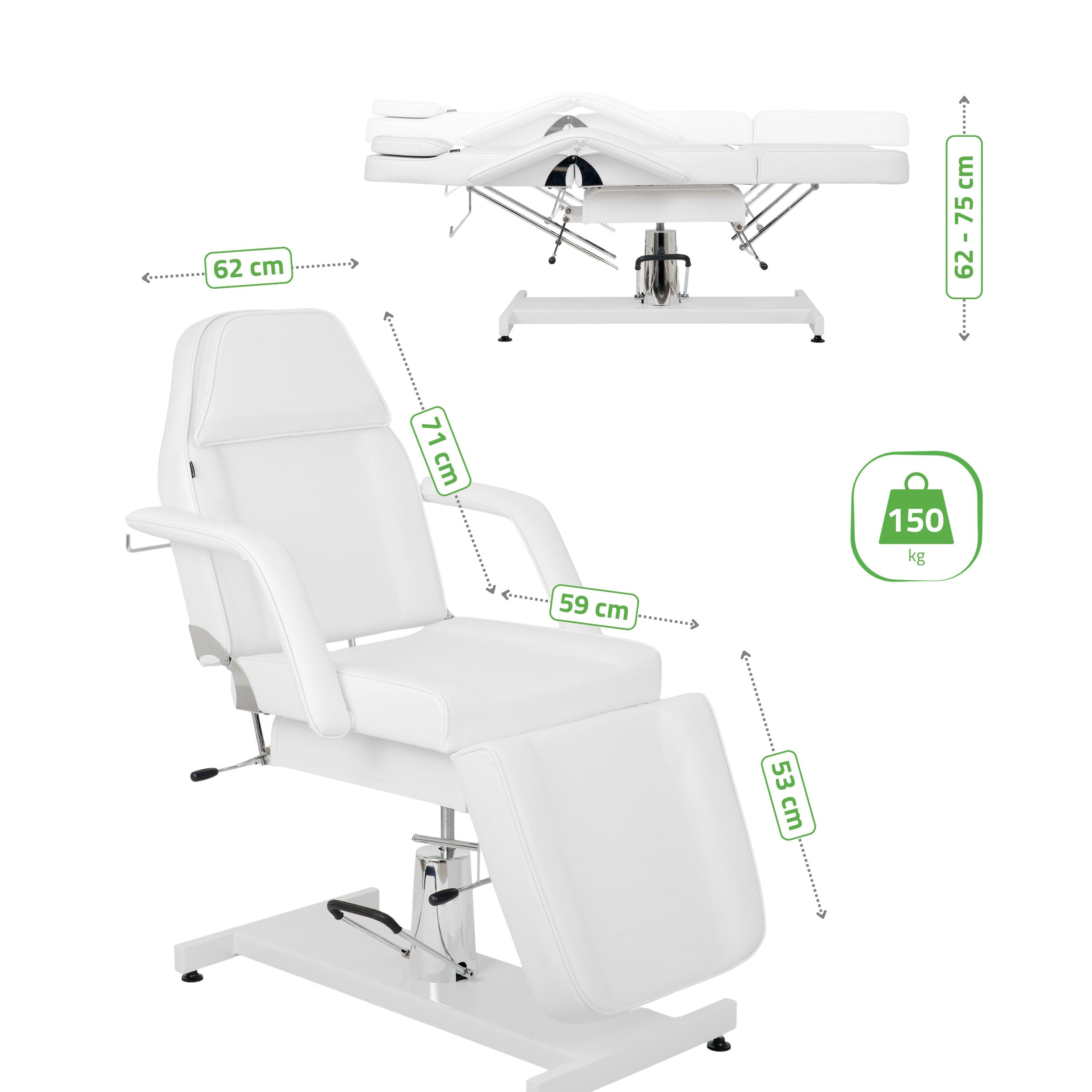 Alora White Hydraulic Beauty Chair | Habys