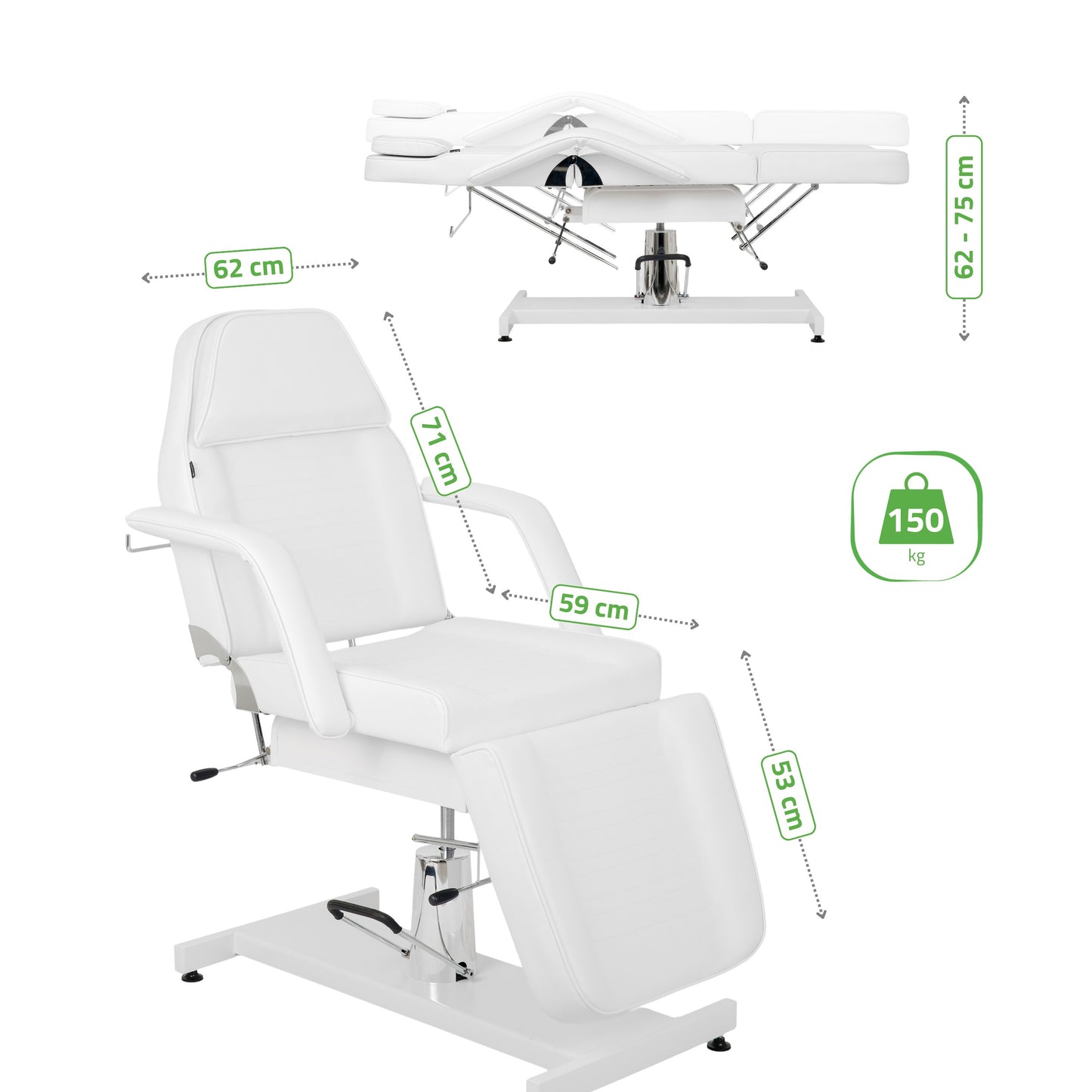 Alora White Hydraulic Beauty Chair | Habys