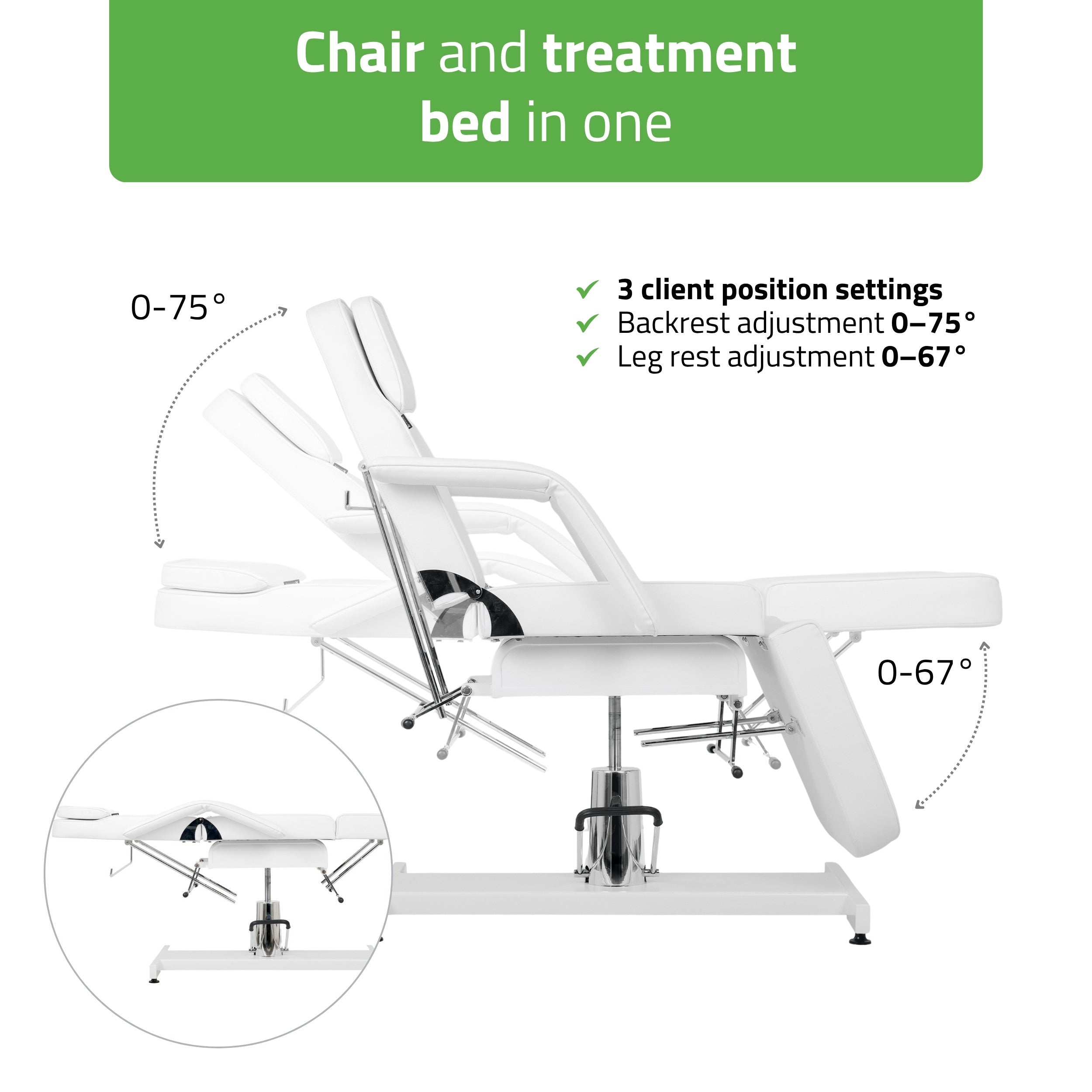 Alora White Hydraulic Beauty Chair | Habys