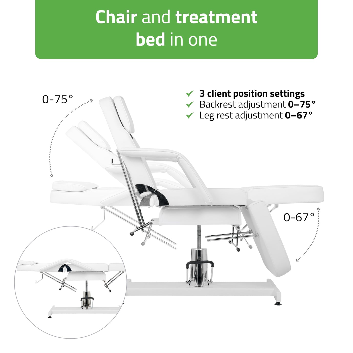 Alora White Hydraulic Beauty Chair | Habys