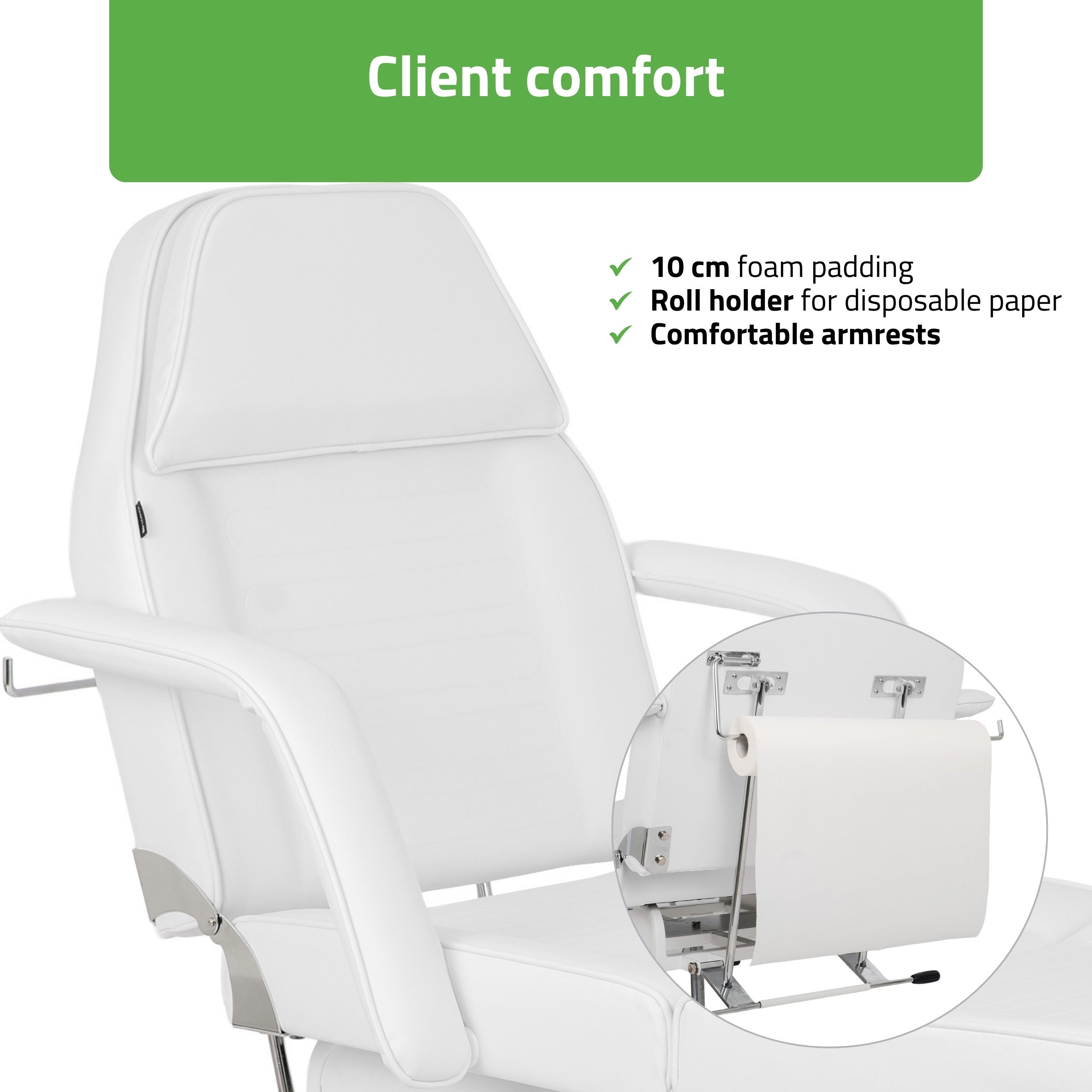 Alora White Hydraulic Beauty Chair | Habys
