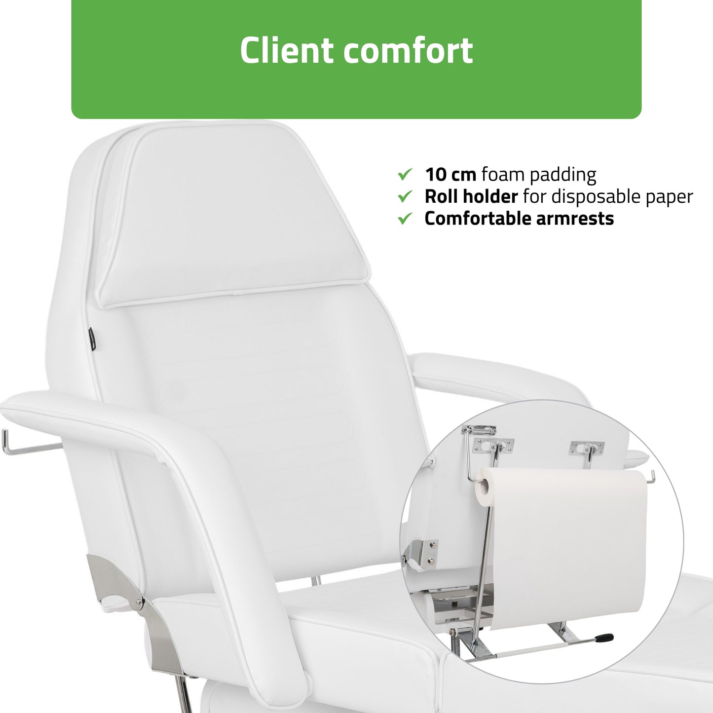 Alora White Hydraulic Beauty Chair | Habys