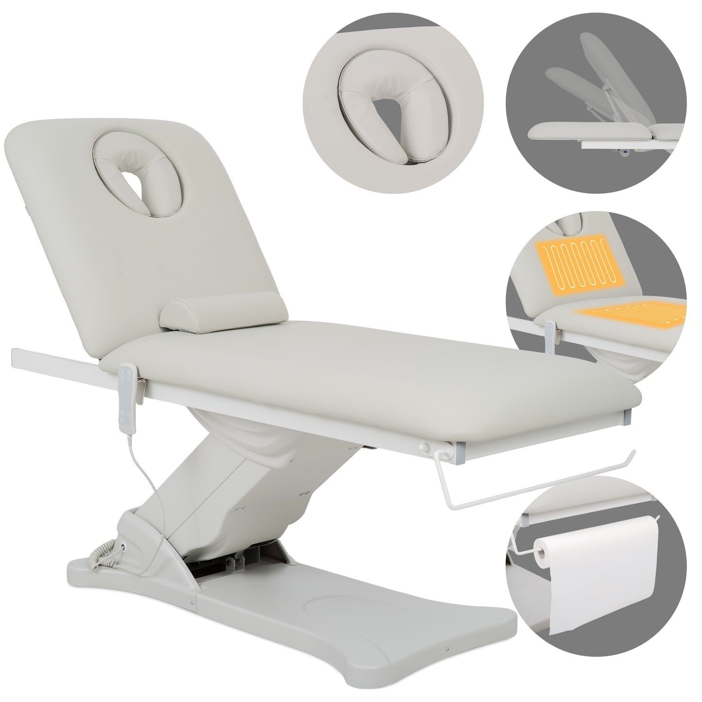 Camilla ERGO 2 electric heated beauty bed for massage and SPA treatments Satin Comfort k722 grey