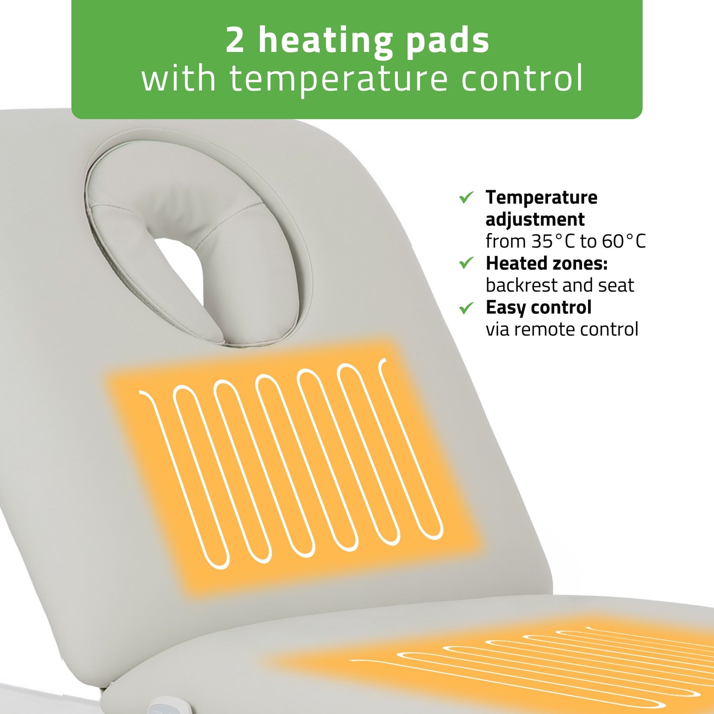 Camilla ERGO 2 electric heated beauty bed for massage and SPA treatments Satin Comfort k722 grey