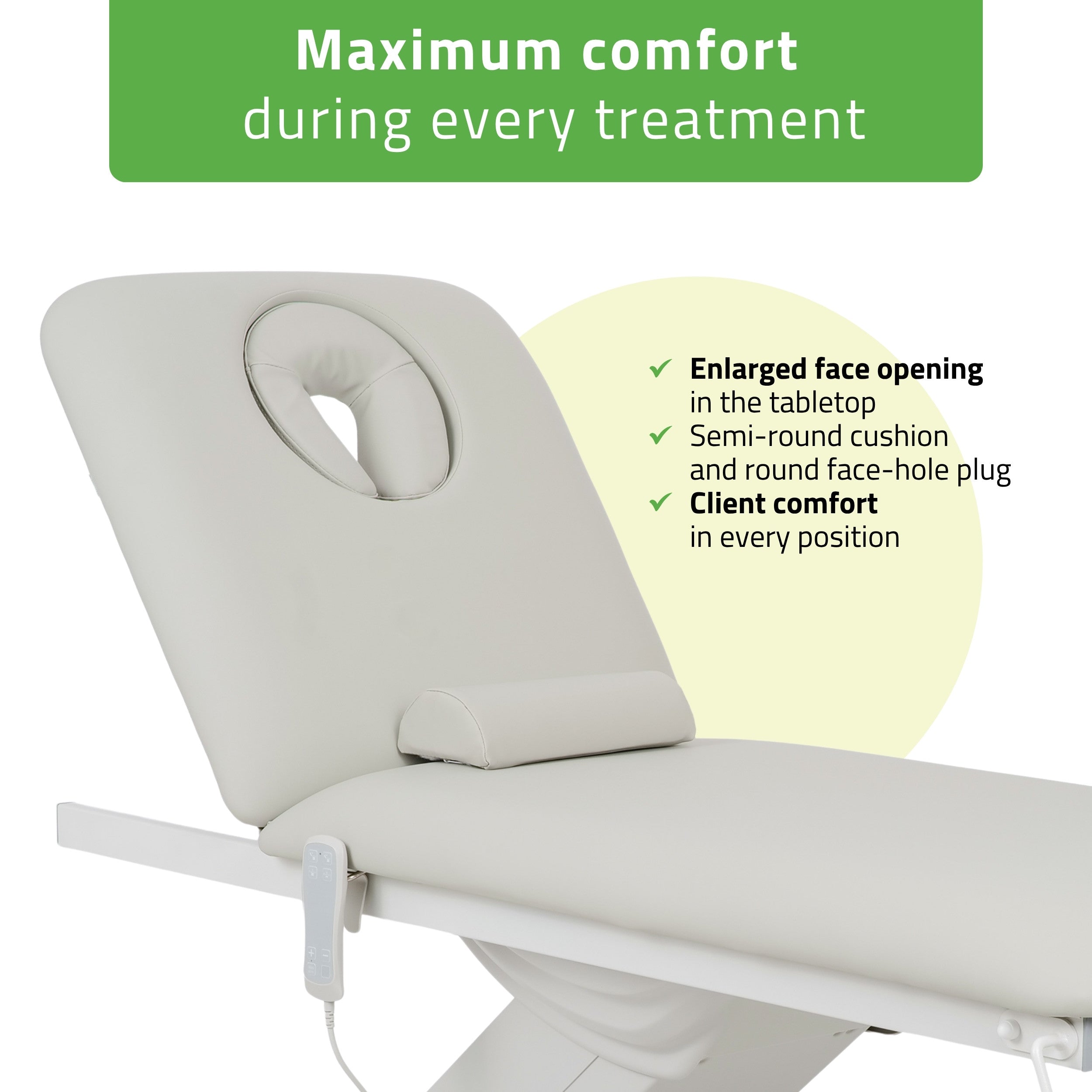 Camilla ERGO 2 electric heated beauty bed for massage and SPA treatments Satin Comfort k722 grey