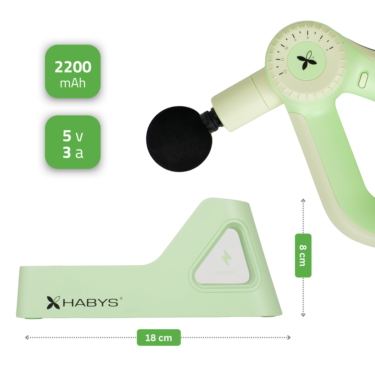 Charging base for the Pro Therapy Go Green massager