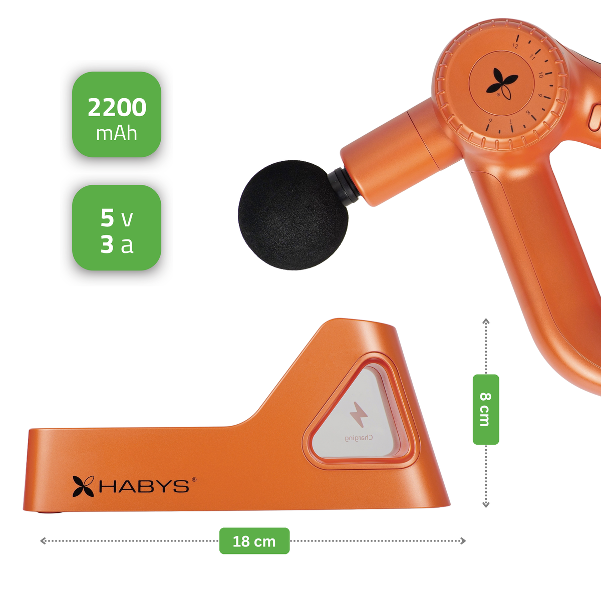 Charging base for the Pro Therapy Go Orange massager