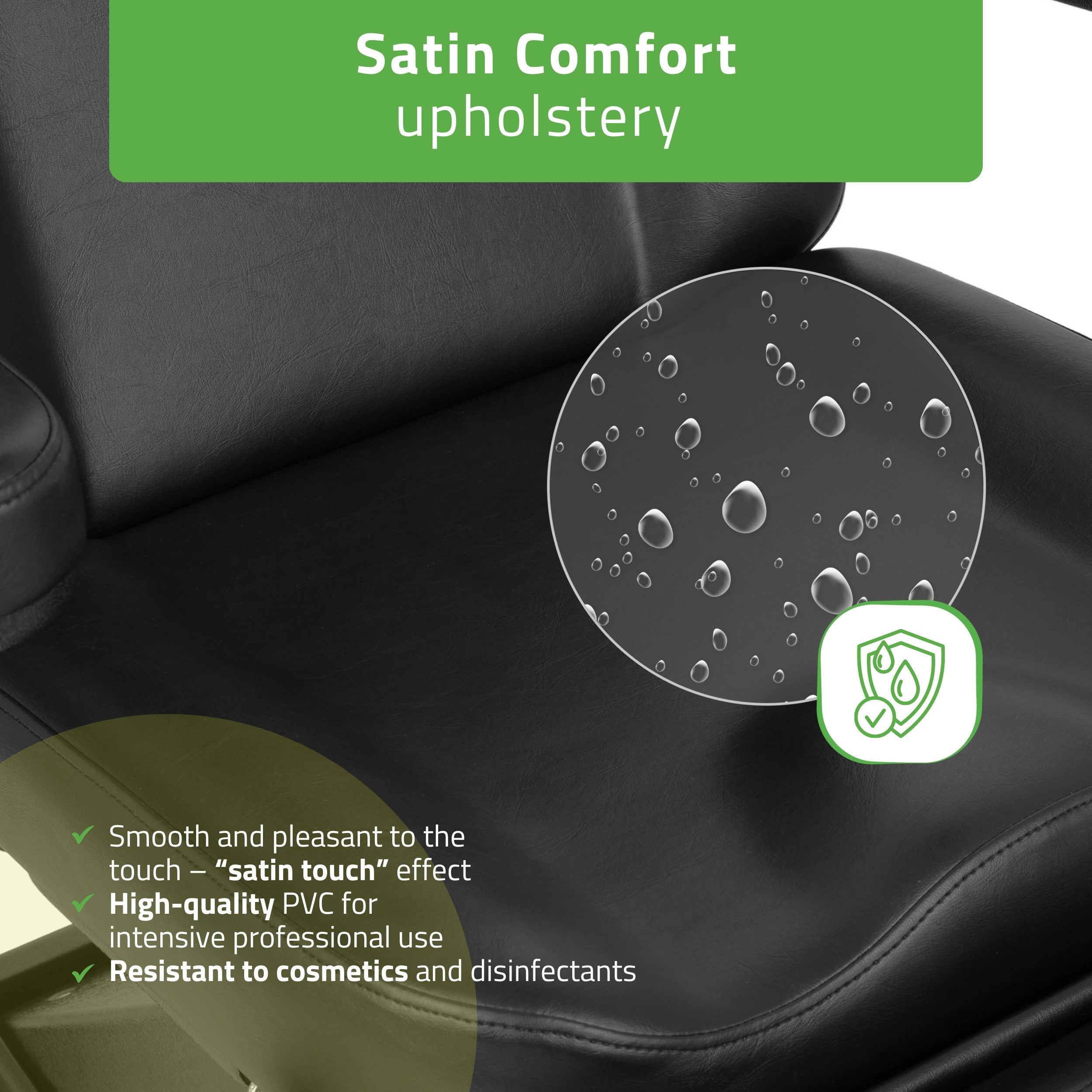Cosmetic treatment chair, electric Elara PRO 4, black