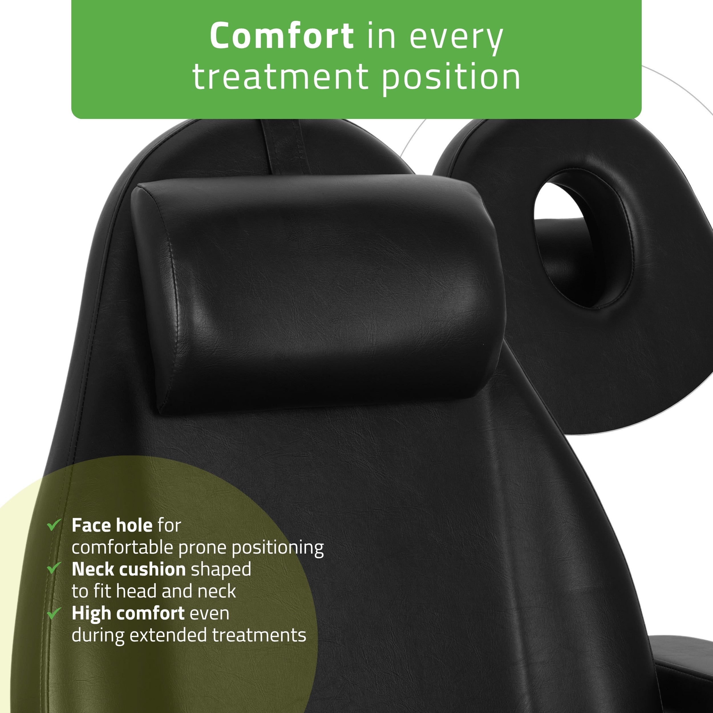 Cosmetic treatment chair, electric Elara PRO 4, black