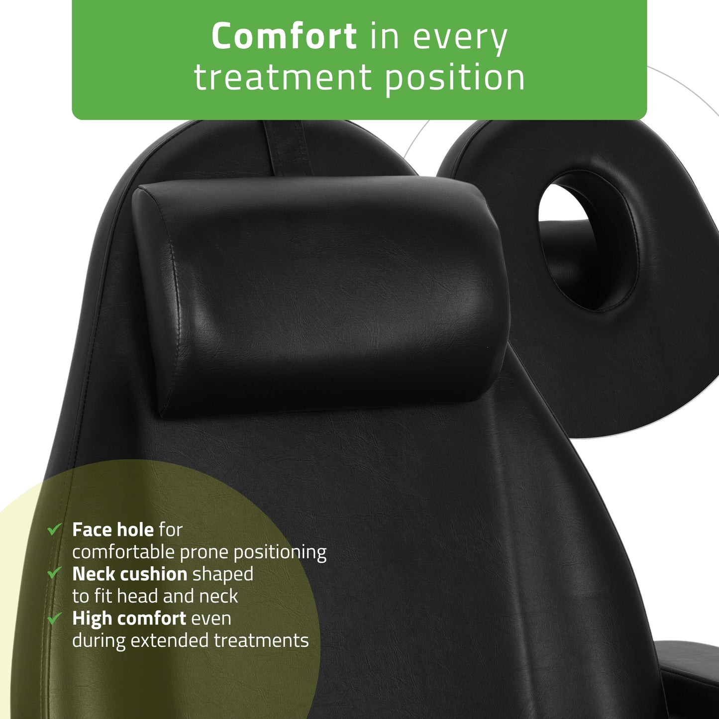 Cosmetic treatment chair, electric Elara PRO 4, black