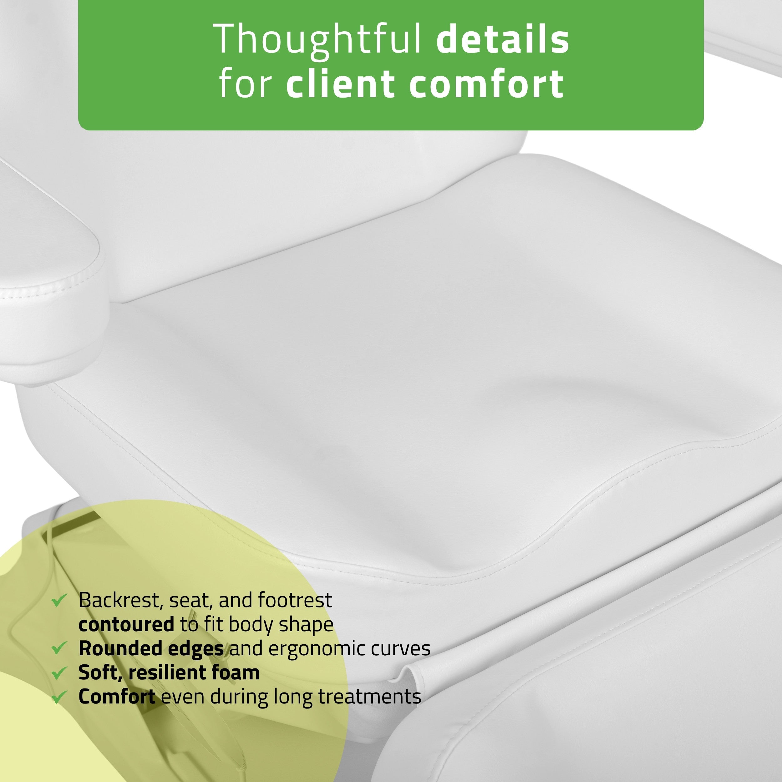 Cosmetic treatment chair, electric Elara PRO 4, white