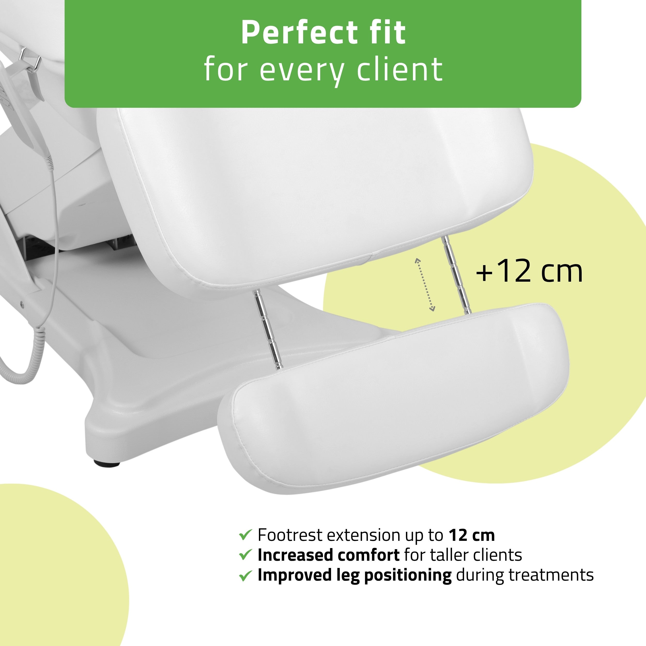 Cosmetic treatment chair, electric Elara PRO 4, white