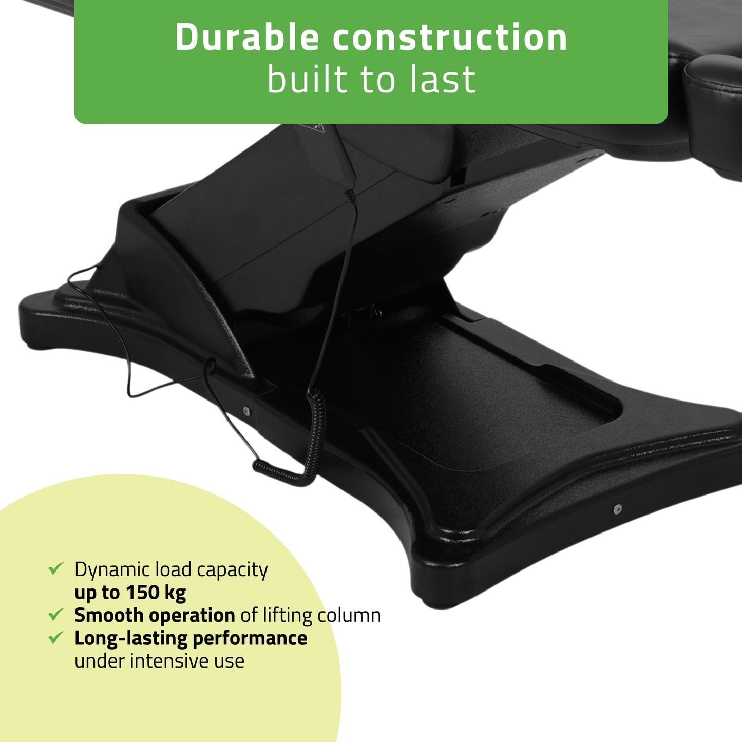 Cosmetic treatment chair, electric Elara PRO 6P, black