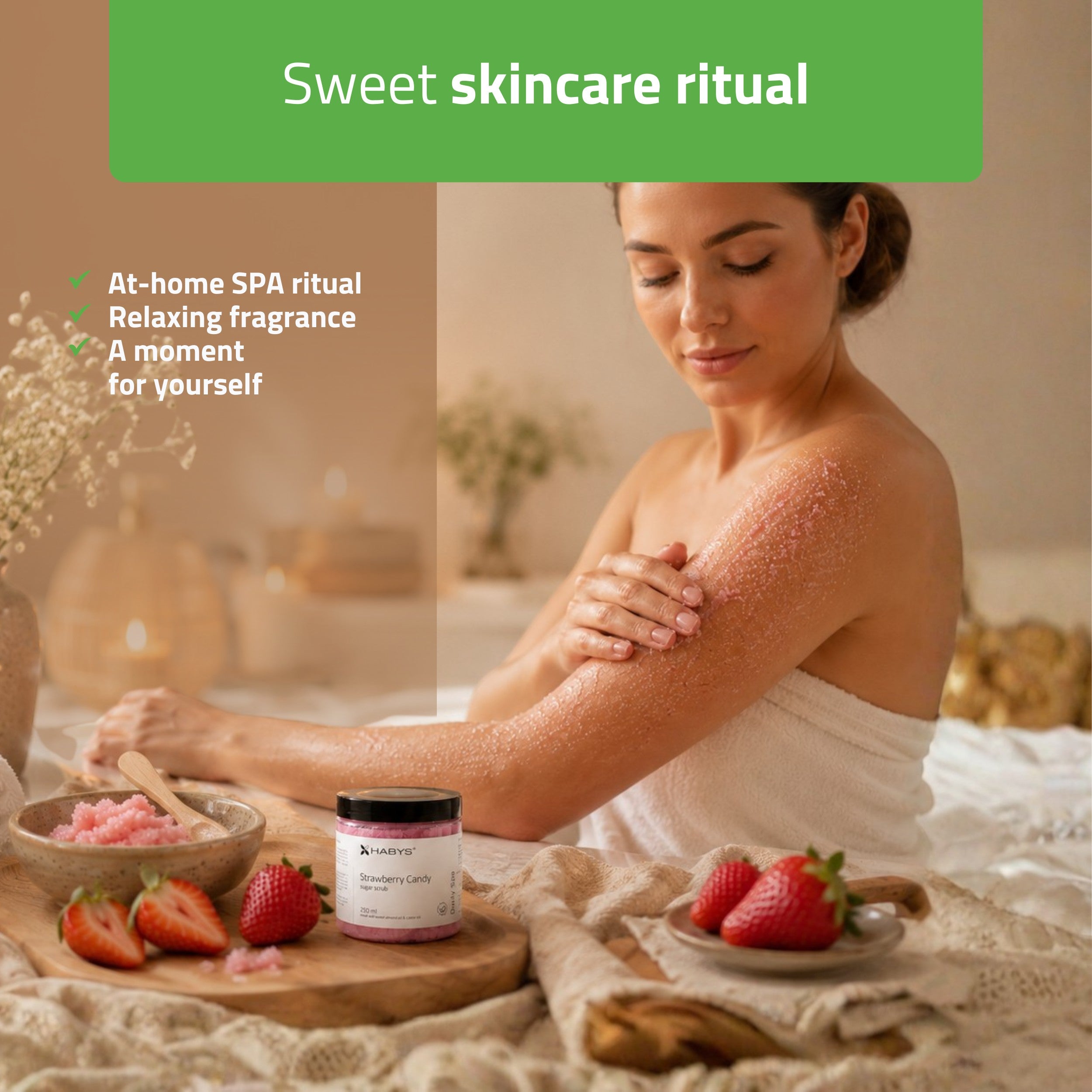 Daily Spa Strawberry Candy Sugar Scrub HABYS 250 ml