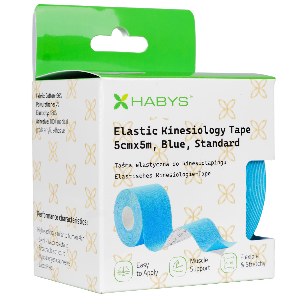 Elastic Kinesiology Tape 5cmx5m Blue Standard | Habys