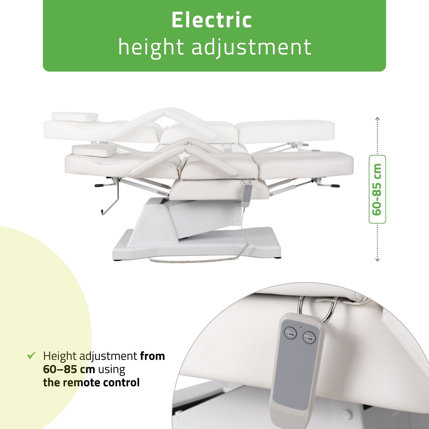 Elektriskais kosmetoloģiskais krēsls Laris Touch Core k301, balts
