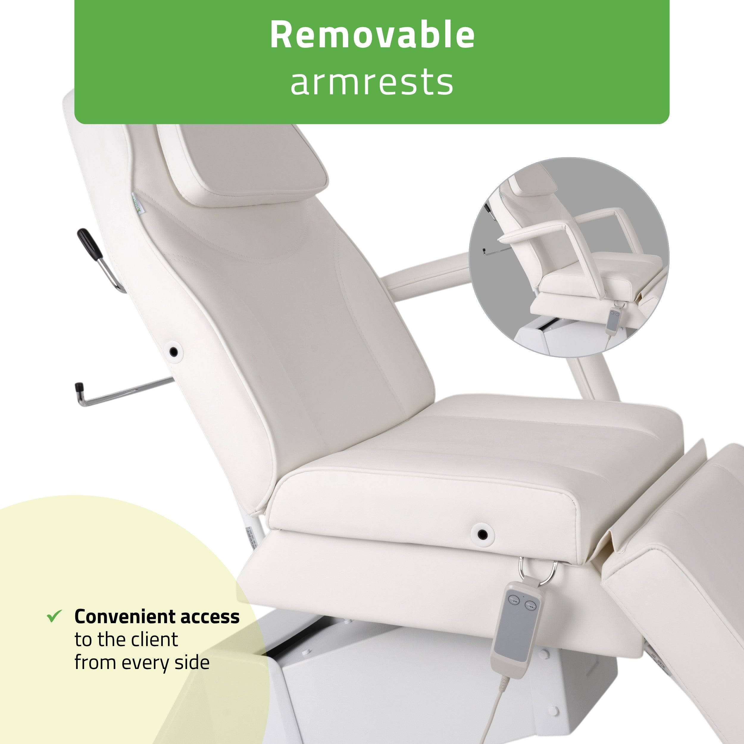 Elektriskais kosmetoloģiskais krēsls Laris Touch Core k301, balts