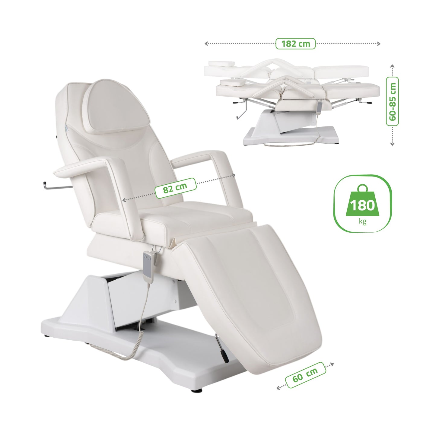 Elektriskais kosmetoloģiskais krēsls Laris Touch Core k301, balts